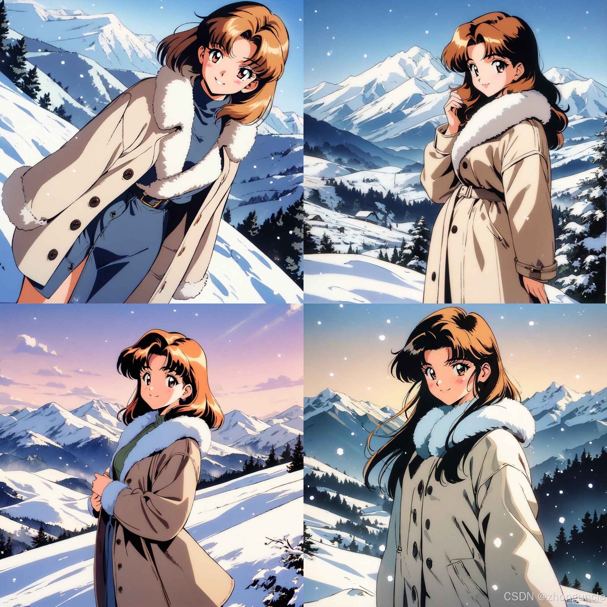 4 images generated with Batch count=4, Batch size=1