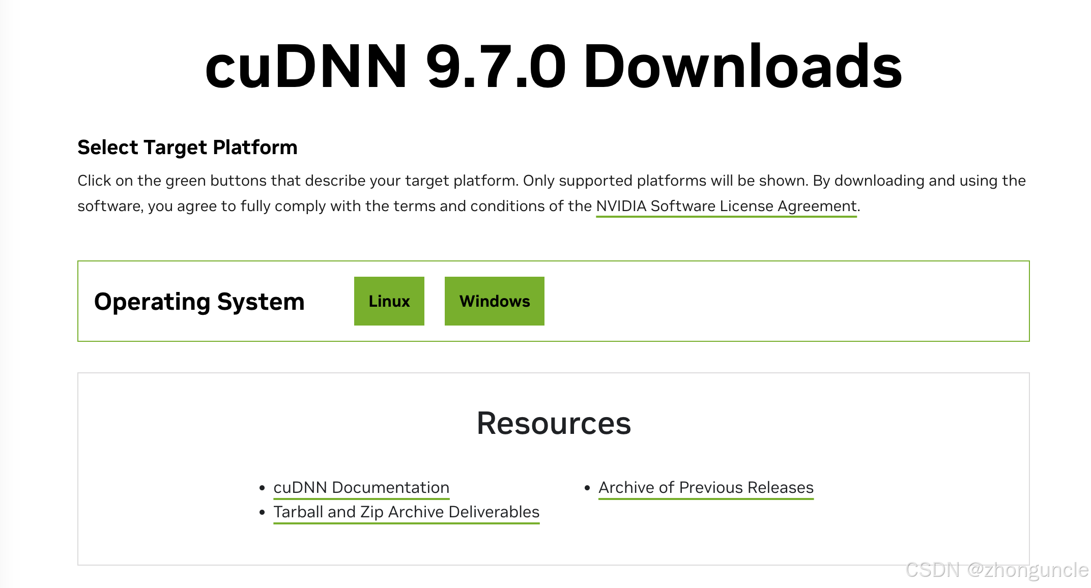 NVIDIA cuDNN download page