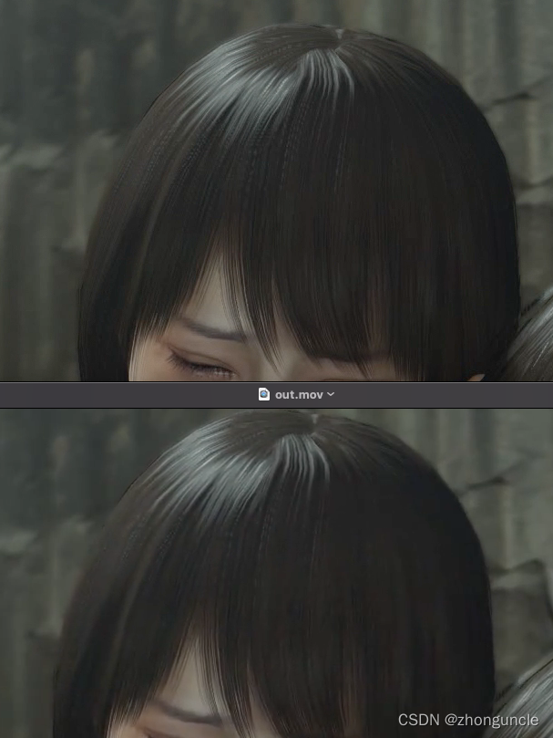 Quality comparison: source file vs default transcoded file