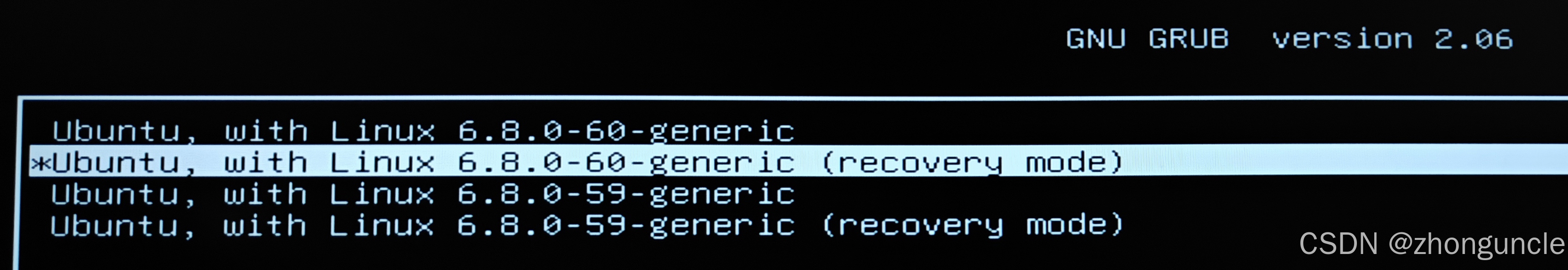 Safe Mode option in GRUB Advanced Options