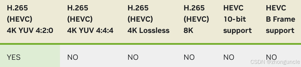 980 Ti supported encoding formats