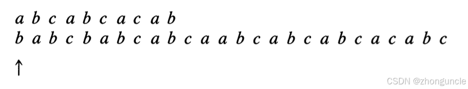Text string, pattern string, and checked characters
