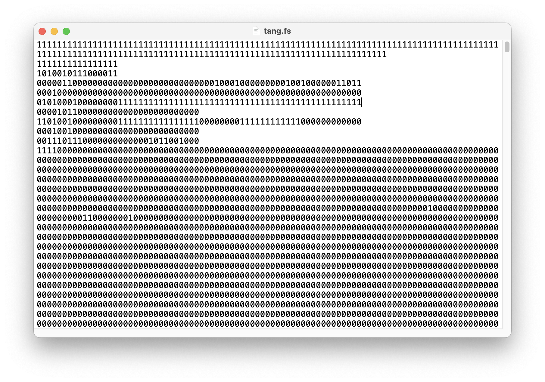 the content of fs file