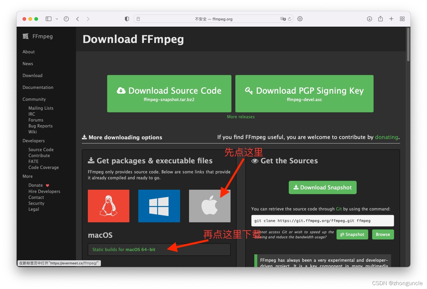Download 64-bit static build for macOS