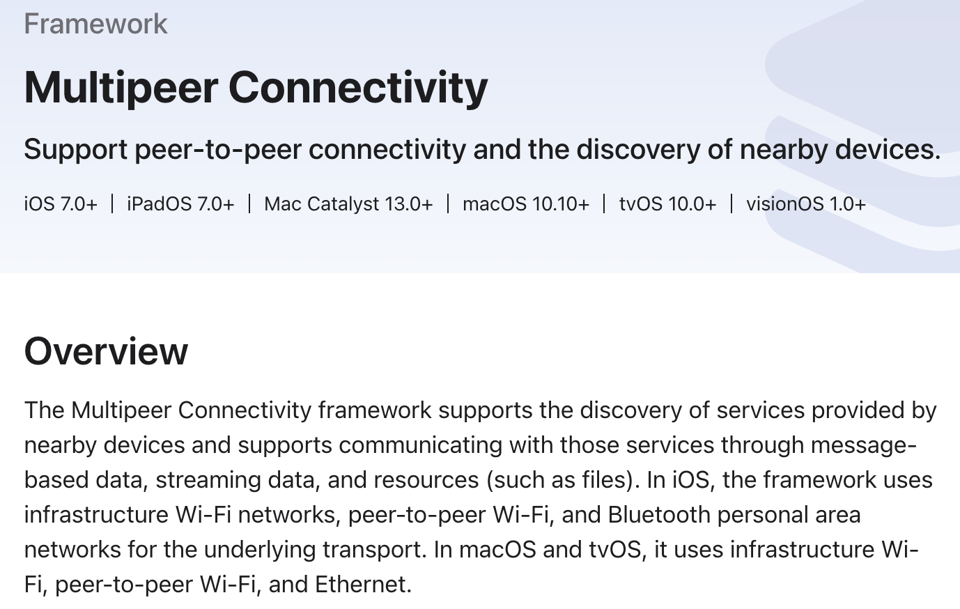 Apple Multipeer Connectivity framework introduction